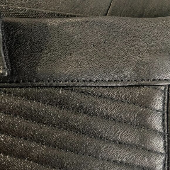 A.L.C. Pants Leather Cotton Black Leg‎ Zip Size 2 - Picture 7 of 10